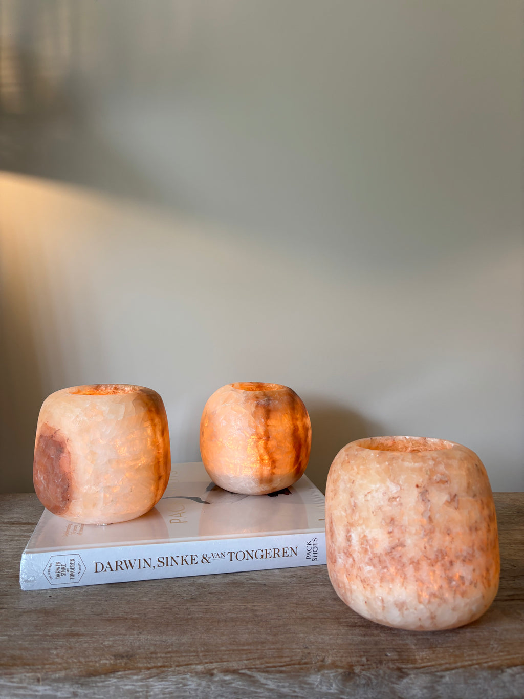 Waxinelichthouder alabaster medium